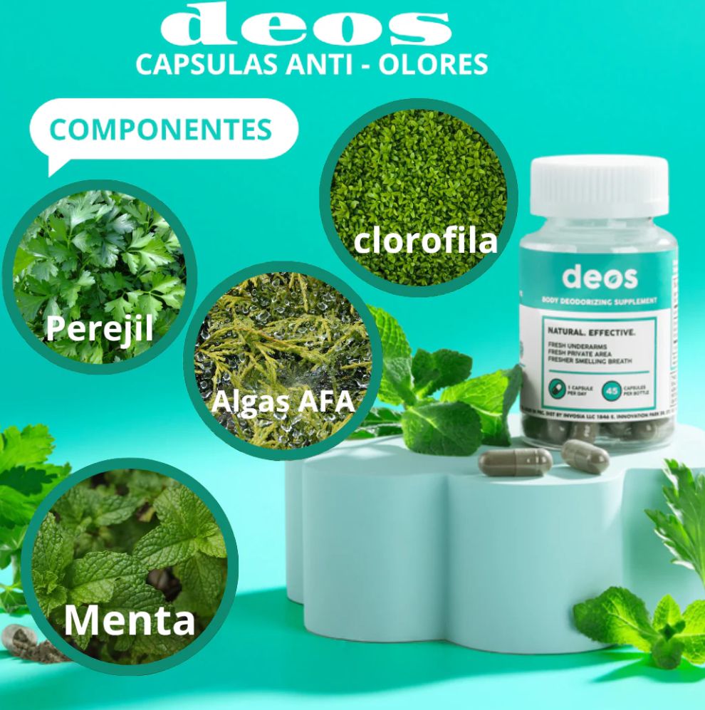 Cápsulas Desodorantes Naturales de Clorofila- DEOS